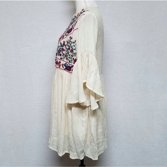 Umgee Boho Bliss Cream Floral Embroidered Dress - Picture 5 of 15